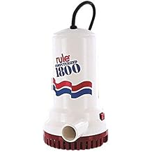 Rule A53S Series Submersible Fully Automatic Utility Pump - 1800 GPH for Boats, RVs, Basements - Double-Insulated Motor - Easy Clean Snap-Off Strainer - Small Water Pump - 24 Foot Cord