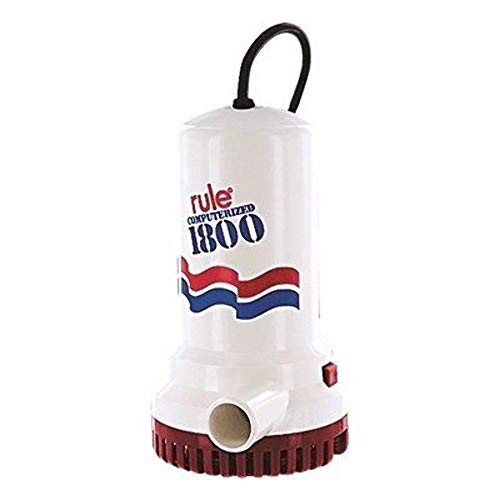 Image of Rule A53S Series Submersible Fully Automatic Utility Pump - 1800 GPH for Boats, RVs, Basements - Double-Insulated Motor - Easy Clean Snap-Off Strainer - Small Water Pump - 24 Foot Cord