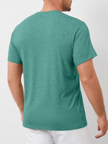 ZDC Mens Short Sleeve Shirts Summer Casual Crew Neck T Shirts Classic Basic Tee Lake Green — view 2