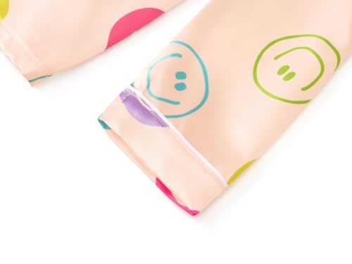 Beezizac Silky Satin Pajama Long Sleeves Set For Little & Big Girls Trendy Button 2-Piece Outfit Kid Sleepwear Size 6-164