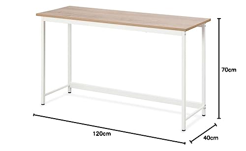 【組立簡単】アイリスオーヤマ 机 デスク パソコンデスク pcデスク シンプル 幅120cm 奥行40cm ライトナチュラル×ホワイト ベーシックデスク 勉強机 ワークデスク 120×40 BDK-1240 [2]