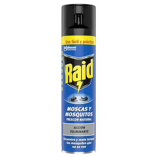 Raid Spray Insecticida - Aerosol para moscas y mosquitos, Frescor Natural. Eficacia inmediata. Unidad, 400ml