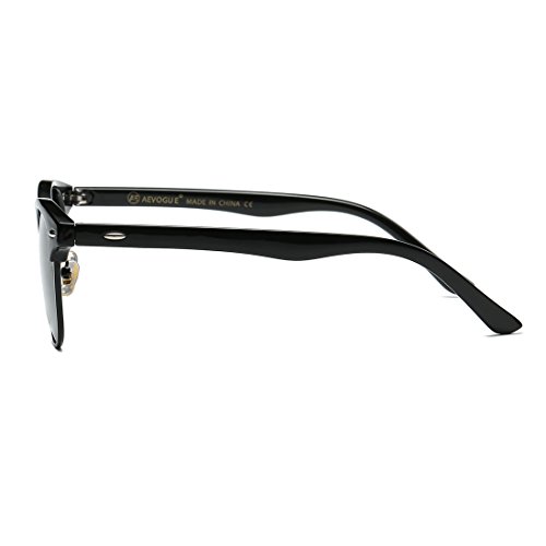 Image of AEVOGUE Polarized Semi Rimless Sunglasses for Men Women, Retro UV400 Sun Glasses for Driving Outdoor