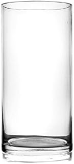 25cm Tall Handmade Clear Glass Cylinder Flower Vase