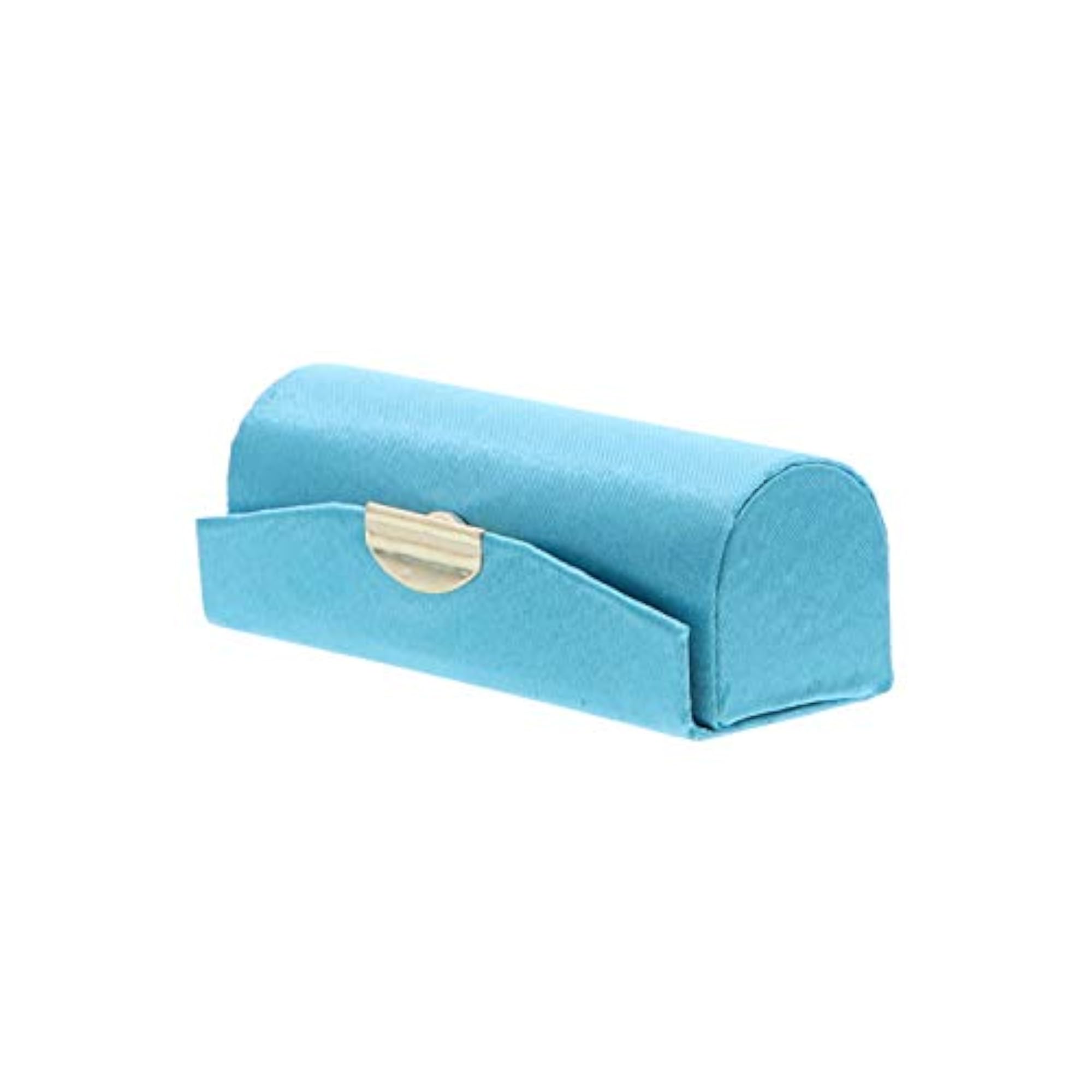 Set of 6 Turquoise Solid Satin Lipstick Cases with Mirror