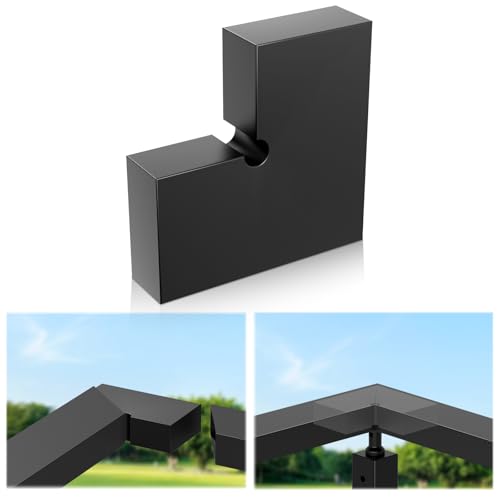 Image of 1 Pack Corner Connector for Stainless Steel Handrail, 90 Degree Hand Rail Accessories for Top Handrail Railing, High Strength POM Connecting Block Fitting for Corner Deck Railing System