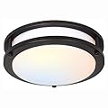 13 inch Flush Mount LED Ceiling Light Fixture, 2700K/3000K/3500K/4000K/5000K Adjustable Ceiling Lights, Oil Rubbed Bronze Saturn Dimmable Lighting for Hallway Bathroom Kitchen or Stairwell, ETL Listed