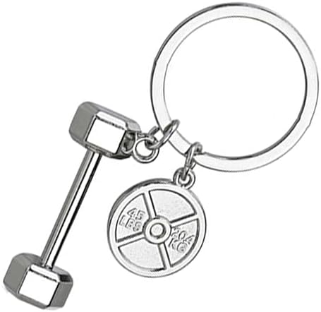 ZEPFJHE Porte-clés élégant En PVC Avec Pendentif En Forme D'haltère - Décoration Pour Les Amateurs De Gym Et De Fitness - Couleur Vive, R, M