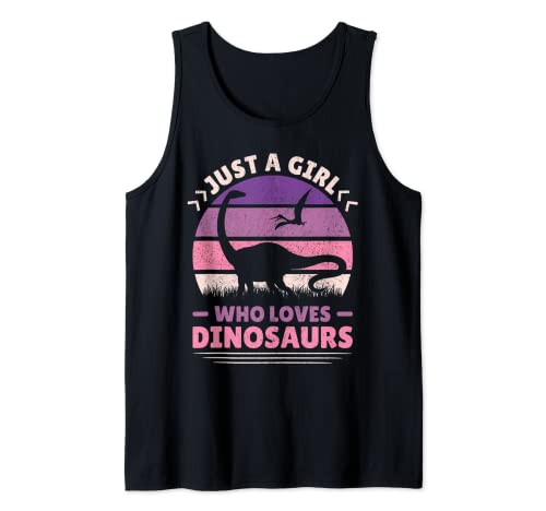 Just A Girl Who Loves Dinosaurs Cute Dino Mujer Dinosaurio Camiseta sin Mangas
