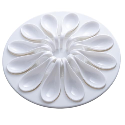 Unomor 1 Set Dish Meatball Container Escargot Snail Tray Chinese Noddle Spoon Meatballs Storage Plate Appetizer Serving Plate Kitchen Deviled Egg Plate Escargot Tong Ruffle White Melamine