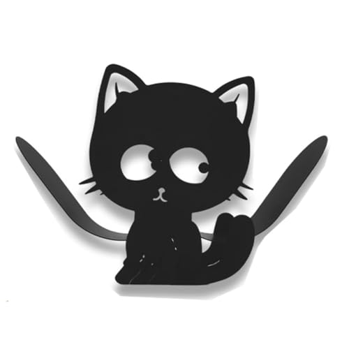Suanzua Porta papel con animales para gatos, porta papel higiénico de metal negro, porta papel decorativo de metal, simpático recipiente para papel higiénico