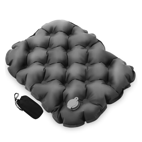 VANZACK Inflatable Seat Cushion for Camping and Travel Comfortable Hiking Sitting Pad with Storage Pouch Quick Inflation Outdoor Airplane Pad for Beach Park and Stadium Use