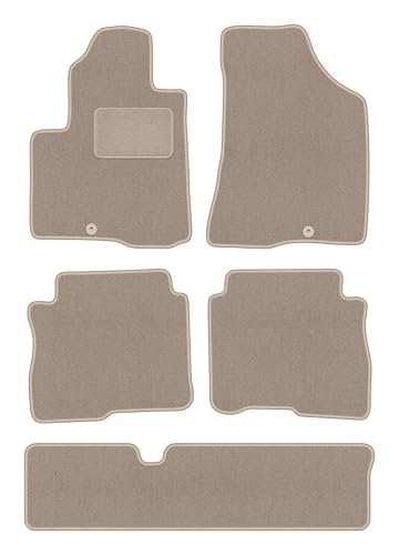 Tapis de voiture Hyundai Santafe II en velours beige pour vos voyages en famille
