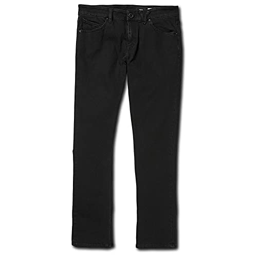 Volcom Men's Vorta Slim Fit Stretch Denim Jean, Blackout, 29W x 34L2
