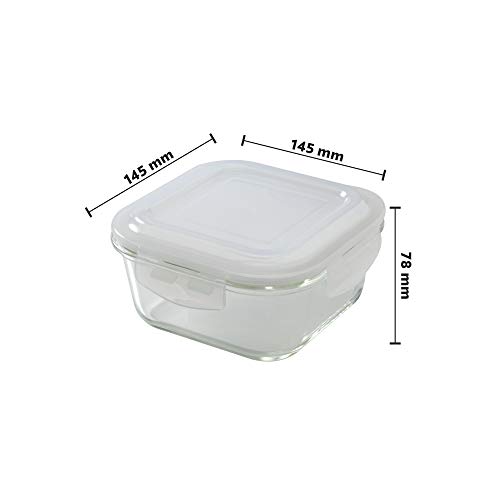 Borosil Klip-N-Store Set of 2 Microwave & Oven Safe Gift Set, Glass Storage Container, 320ml & 520ml Square, with Air Tight Lid (Transparent) 3 Borosil Klip-N-Store Set of 2 Microwave & Oven Safe Gift Set, Glass Storage Container, 320ml & 520ml Square, with Air Tight Lid (Transparent) - Image 3