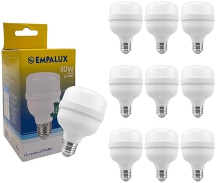 Kit 10 Lâmpada Led Super Bulbo E27 30w Luz Branco Frio 6500k