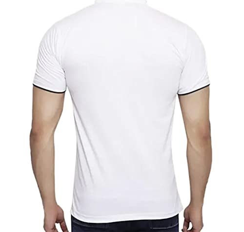 Image of Cotton Mandarian Collar T-Shirt for Men Pack of 1 (Size-S, M, L, XL, XXL)