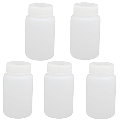 Aexit 5pcs 63mm gauge Diameter 115mm Height 250ml HDPE Plastic Round Bottle White