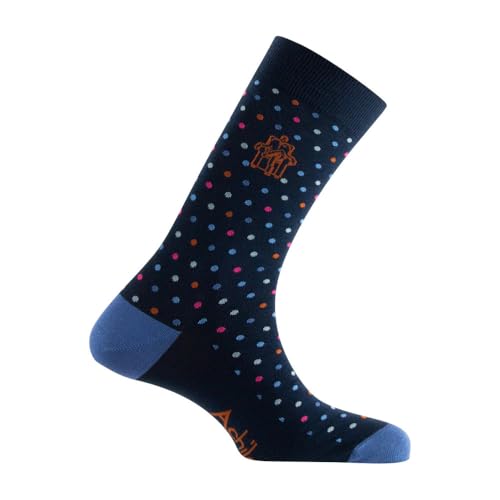 ACHILE - Mi-chaussette jersey 'Dotty Dots' Coton peigné - couleur - Marine - Pointure - 39-46