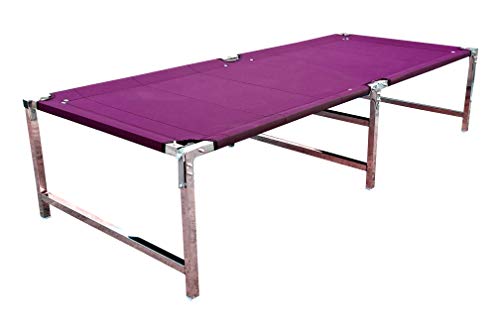 Gitesh Cloth and Stainless Steel Frame Folding Bed Cot for Camping Picnic Home and Outdoor for Seating with Sleeping(Set of 1 pcs)