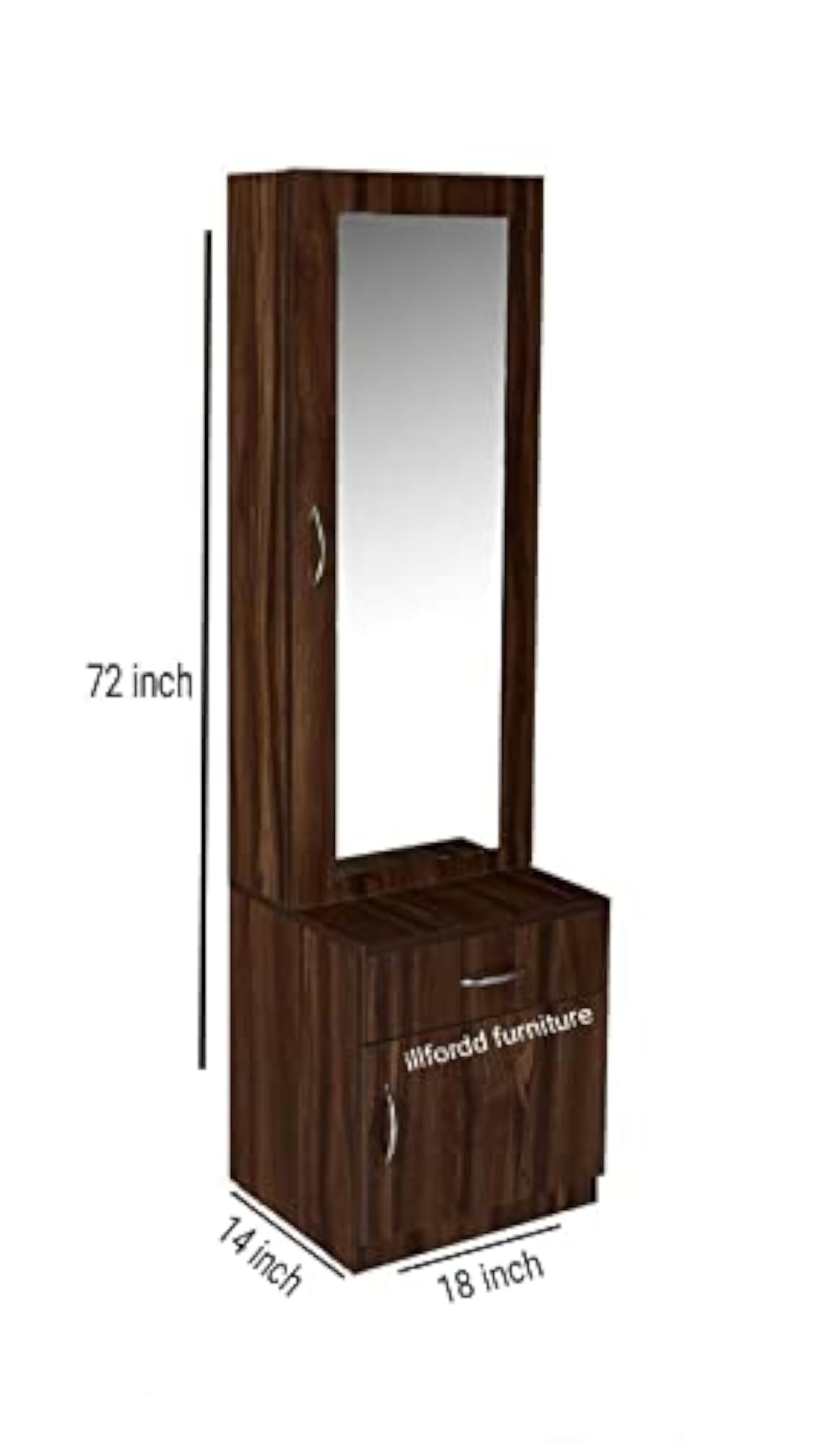 Dressing Table with Mirror and Storage Cupboard