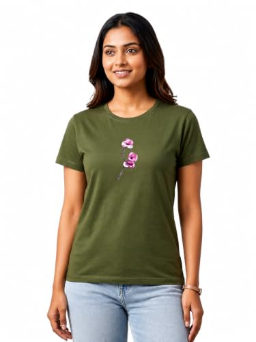 Image of Women's Slim Fit Graphic Printed T-Shirt | Soft 100% Cotton Fabric | Round Neck Half Sleeve Casual Top, Travel & College Pack of 2 Set