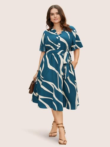 Image of JAIPURFAME One Piece Dress for Women, New American Print Rayon Midi Dress, Stylish, Modern Party Outfit, Perfect for Casual and Formal Occasions