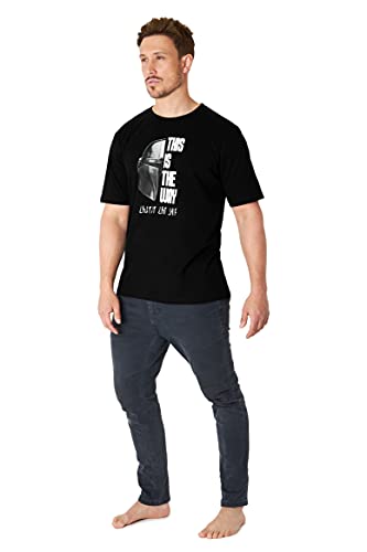 The Mandalorian Camiseta Hombre Manga Corta (M, Negro)