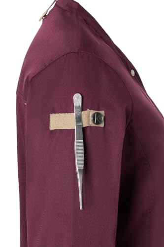 Karlowsky Damen Kochjacke Green-Generation Druckknöpfe Modern Fit Polyester/Baumwollmix Oeko-TEX® nachhaltig Aubergine - Größe 44 – Bild 6
