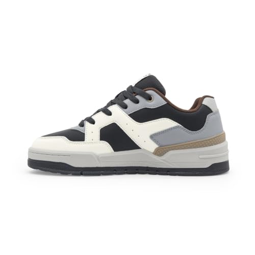 Image of Red Tape Men's Sneakers White Brown Pu Round Lace-Up All-Day Comfort