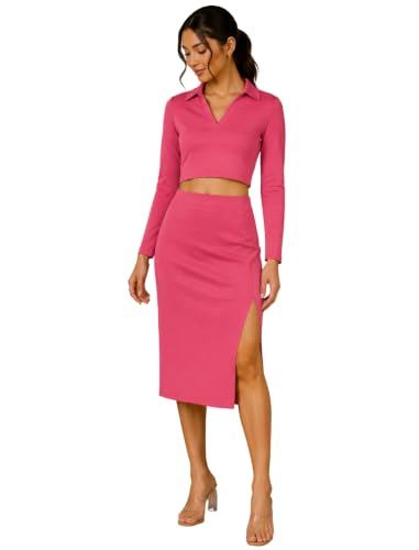 Image of FYLTR Women's Stretchable Mid Rise Midi Skirt|Side Slit|Slim Fit Casul wear