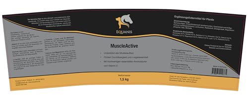 Foto von Equanis MuscleActive | 1,5 kg | Ergänzungsfuttermittel für Pferde | Kann die Muskelfunktion unterstützen | Kann Muskelaufbau fördern und erhalten | Ohne Zuckerzusätze | Pellets