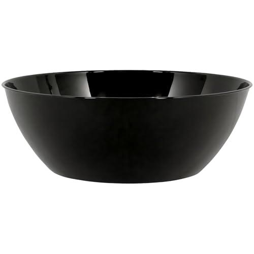 Amscan Plastic Recyclable Bowl-(1 Piece) -Ideal for Everyday Use and Any Occasion, 10 qt, Black