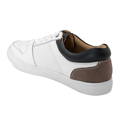 Image of STANPHORD Mens Eclipse Steps Sneakers | Perforated Chunky Casual Lace Up Shoes | Trendy Flat Sole Slip Resistance Comfortable Footwear