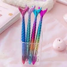 GoMerryKids Set of 6 Mermaid Blue Gel Pens Set for Girls Boys Kids Birthday Return Gift - Image 3 thumbnail