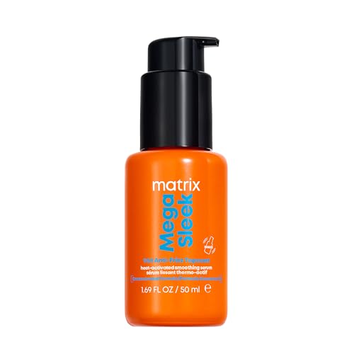 Matrix Mega Sleek 96H Anti-Frizz Topcoat Serum - Humidity Resistant Heat Protection For Frizzy Hair & All Hair Types Anti-Frizz Hair Care Shine Serum