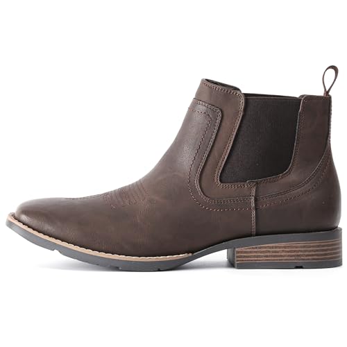 Image of IXU Cowboy Boots For Men Square Toe Ankle Boots