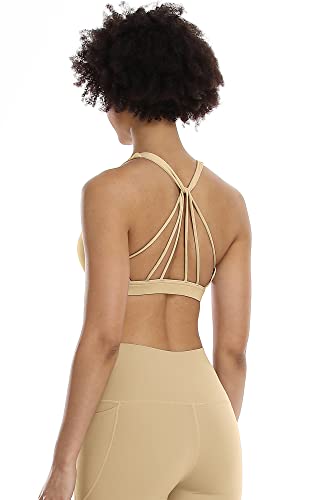 Image of icyzone Women's Padded Strappy Workout Running Sports Bras Medium Impact