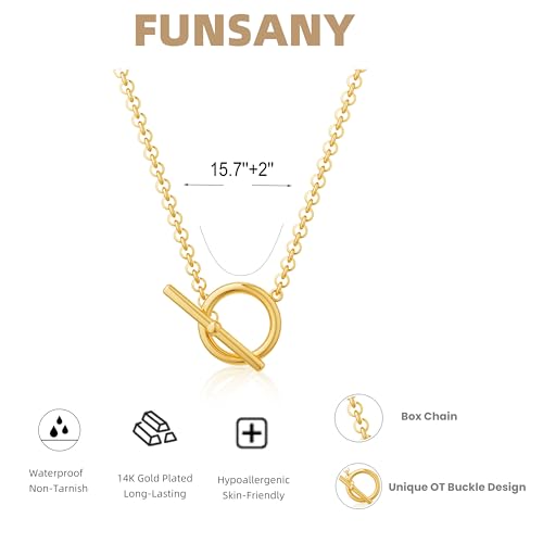 Chain Necklace for Women - Dainty Necklaces Trendy 14K Gold Plated Hypoallergenic Thin Box Herringbone Bead Chain Choker Necklace for Women Non Tarnish Simple Gold Jewelry Gift