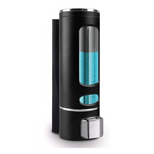 Image of Wall-Mounted Soap Dispenser for Bathroom, Wash Basin, Liquid Sanitizer & Shower Gel | 400ml Capsule Design, Black ABS Plastic | Pack of 2 | Durable & Easy Refill