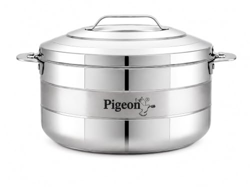 Image of Pigeon Galaxy Stainless Steel Casserole 5000ml | PU Puff Insulated Hot Pot | Keeps Food Hot for Hours | Durable Inner Steel Body | Ideal for Chapati, Rice & Curries