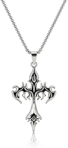 HEXALOVA Goth Cross Necklace, Gothic Cross Necklace for Women, Cross Pendant Necklace, Goth Necklaces, Punk Goth Jewelry for Women Men (4)