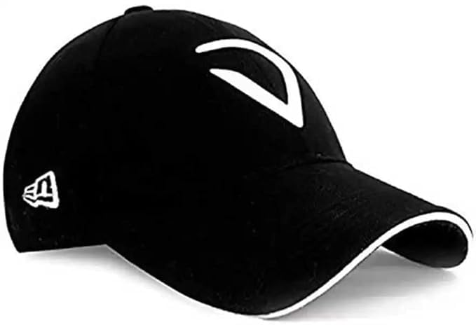 ADNOCK Soft Acrylic Sports White & Black Adjustable Unisex Cap for Men and Women Freesize Baseball Caps (Pack of 2) 1