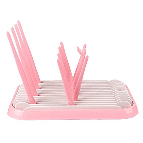Image of ComfZtar Baby Bottle Drying Rack Dryer Space Saving Travel Holder for Pump Cup Accessories(Pink)