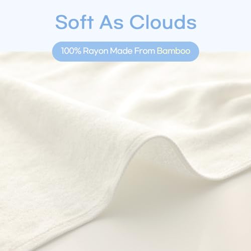 Image of Baby Newborn Bath Towel Swaddle (White) Ultimate Soft Beach Towel