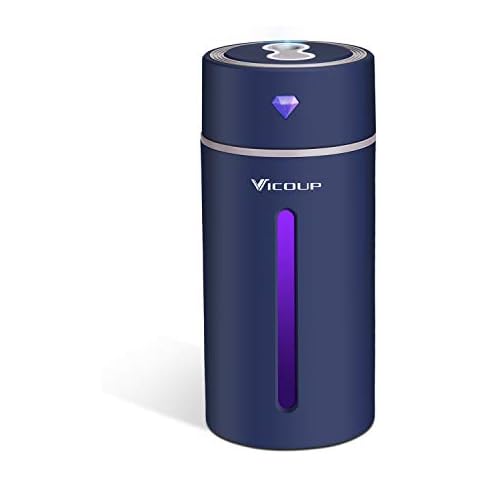 LETMY Ultrasonic Cool Mist Humidifier, 250ml Whisper Quiet Air Purifier with 7 Color LED Light and Waterless Auto Shut-off, USB Portable Humidifier for Bedroom, Car, Office Cover