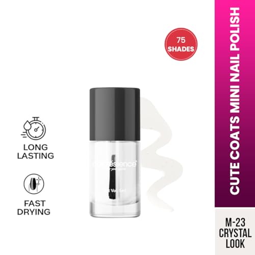Image of Coloressence Cute Coats Long Lasting Nail Paint | Chip Resistant | Quick Dry | One Swipe Application | Toxin Free|Crystal Look-6Ml, glossy finish