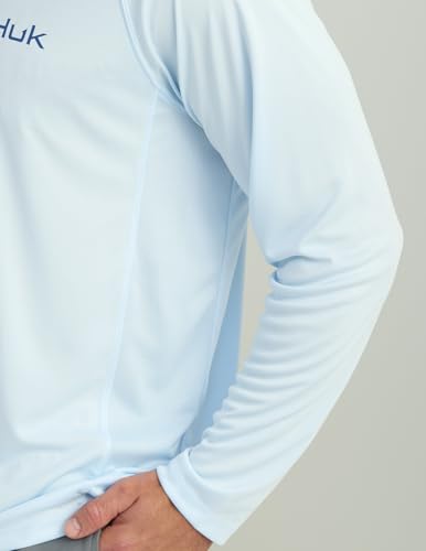 HUK Men's Pursuit Patterned Crew, Performance Fishing Long Sleeve Shirt3