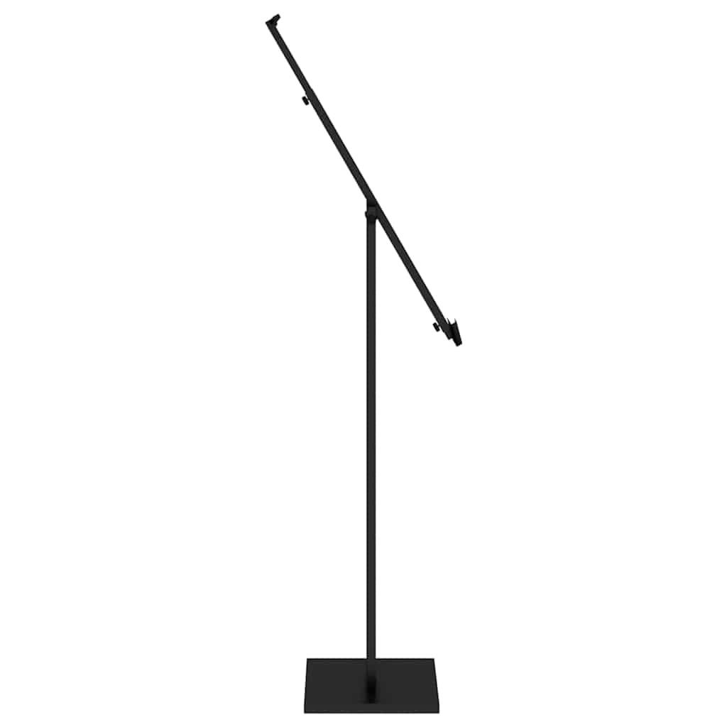 Schwarzer Messestand aus Stahl 26,5 x 26,5 x 150 cm, höhenverstellbar 126 bis 150 cm, 360 Grad drehbar, rutschfester Fuß, für Messe, Ausstellung, Event, Innen und Außen