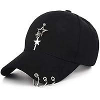 K-Pop - Gorra Ajustada metálica con Cadena de Anillo, diseño
